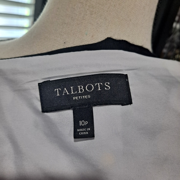 Talbots Petites Size 10P Daisy Circle Skirt Black and White - Picture 7 of 8